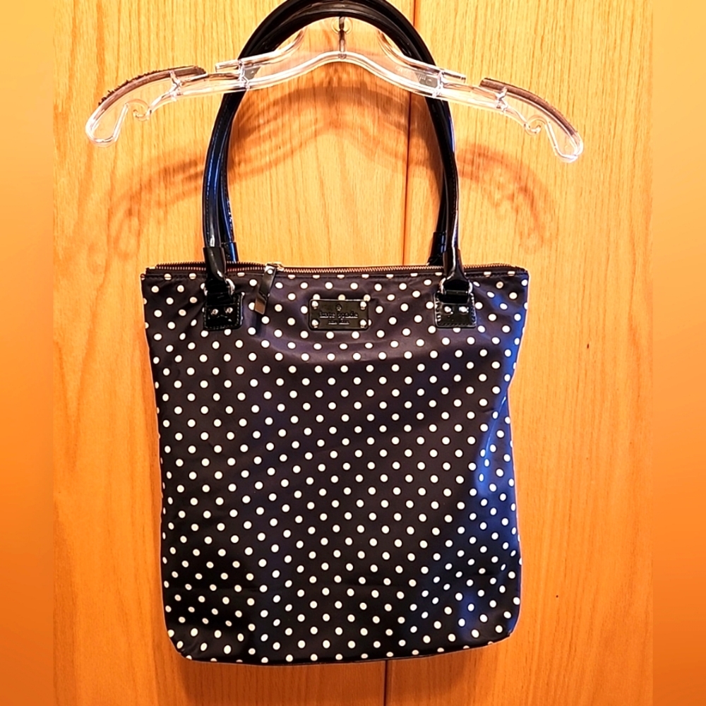 Kate Spade purse black white poka dot lg.  Girly fun
